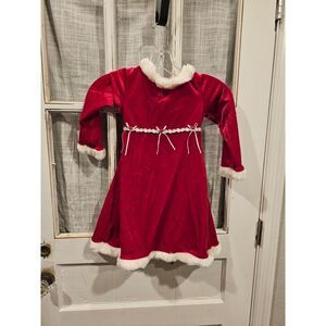 Velvet Red‎ and White Christmas Dress Toddler Size 5